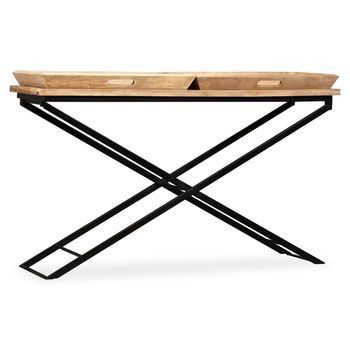 Mesa Consola | Mesa De Entrada De Madera De Mango Maciza 130x40x80 Cm
