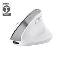 raton trust inalambrico bayo 2400 dpi multidispositivo vertical recargable blanco
