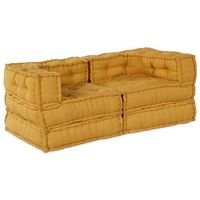 unidad de sofa modular 2 uds tela amarillo 140 x 70 x 56 cm vidaxl