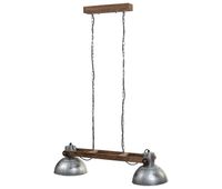 lampara de techo de madera y metal gris 110x30x30