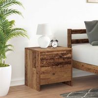 mesita de noche - mueble para dormitorio - madera de ingenieria - madera vieja 45x34x445cm