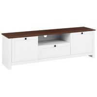 mueble para televisor con cajon y 2 puertas estilo cottage campestre blanco pimba