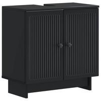 vidaxl mueble de lavabo para bano ede negro 595 x 315 x 59 cm