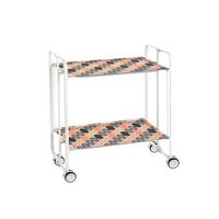 carrito auxiliar plegable bauhaus con ruedas - armazon metalico blanco 2 niveles y 4 posiciones ajustables87