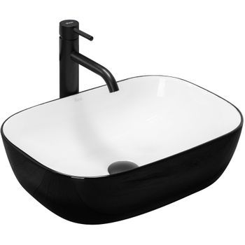 Lavabo Sobre Encimera Rea Belinda White Black