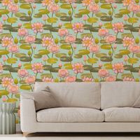 papel pintado flores de loto  156x270cm