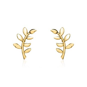 Pendientes de mujer leafy vine en oro 9 quilates