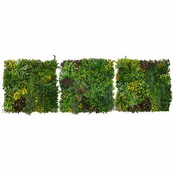 Panel De Pared De Jardín Vertical Artificial Cassia - 100cm X 100cm (set 3 Unidades)