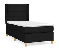 cama box spring con colchon tela negro 100x200 cm rayas horizontales