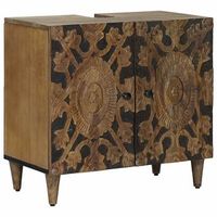 mueble de lavabo para bano con puerta marron 62 x 33 x 58 cm vidaxl