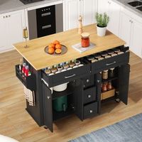 carrito de cocina multiusos 120 cm extensible con 5 cajones y especiero