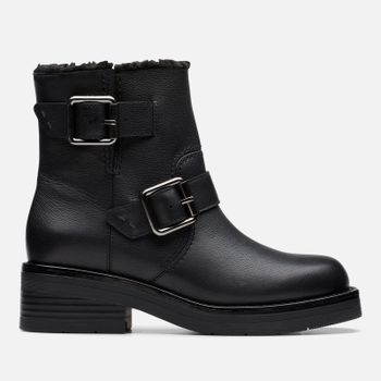 Clarks Women's Rebelle Buckle Leather Biker Boots - UK 3