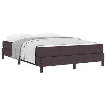 Cama Tipo Box Spring Marrón Oscuro 160 X 200 Cm Tela Vidaxl