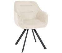 silla de comedor russel terciopelo crema 63x57x90 cm