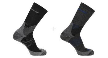 Calcetines unisex salomon x ultra access crew gris negro  2 pares