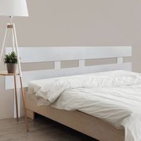 dhome cabecero blanco rustico 220cm dual horizontal estilo valla con patas madera reciclada dm herrajes incluidos 220cm dual horizontal valla blanco rustico