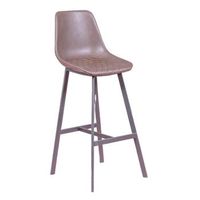 taburete vintage tapizado en polipiel 48x54x84cm - marron