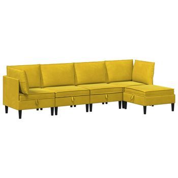 Juego De Muebles De Salón 5 Uds. Amarillo Terciopelo Vidaxl