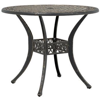 Mesa De Jardín | Mesa De Exterior Aluminio Fundido Bronce Ø90x75 Cm