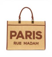 rue madam paris para mujer 1533 bolso iconique tote straw marron osfa casual poliuretano