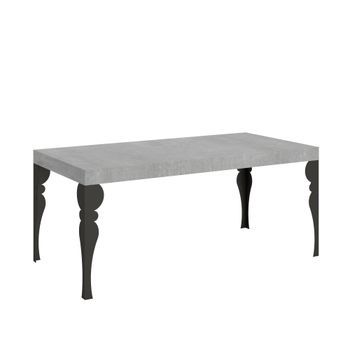 Mesa Extensible 90x200/304 Cm Paxon Cemento Estructura Antracita