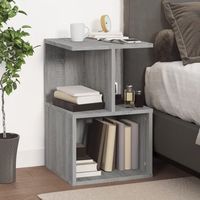 mesita de noche - mueble de dormitorio - madera contrachapada - gris sonoma 35x35x55cm