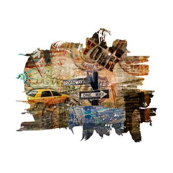 Papel Pintado 3d - New York Collage (200x154 Cm)