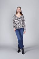 camisa estampada con escote en v multi animalier
