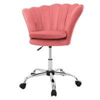 silla de oficina terciopelo rosa coral giratorio 360 con 5 ruedas