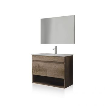 Pack de baño con lavabo cerámico melamina nordik