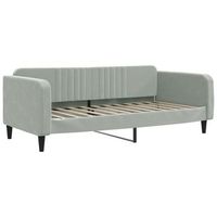 sofa cama  cama individual  cama para adultos terciopelo gris claro 100x200 cm
