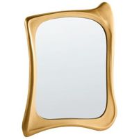 espejo de pared forma irregular de vidrio material sintetico mdf 85 x 94 cm dorado concarneau