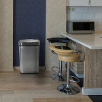 cubo de basura automatico de acero inoxidable de 60 l plateado