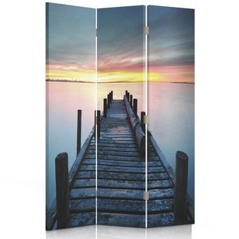 Biombo Sunset Pier - Separador De Ambientes Cm. 110x150 (3 Paneles)