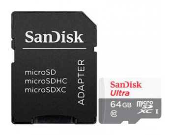 MEMORIA 64GB MICRO SDXC + SD ADAPTER SANDISK CLASE 10