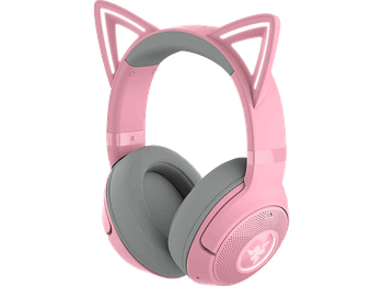 Auriculares gaming - Razer Kraken Kitty V2 BT, Bluetooth, Iluminación RGB, Autonomía hasta 40h, Orejas gatito, Negro