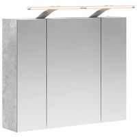 armario con espejo de bano gris concreto 60 x 145 x 50 cm vidaxl