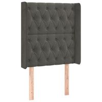 cabecero dormitorio accesorio para dormir mueble acolchado con borde lateral 83 x 16 x 118128 cm tela terciopelo gris oscuro tdl0204909