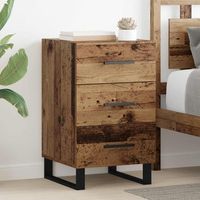 mesita de noche - mueble para dormitorio - madera contrachapada - madera vieja 40x40x66cm