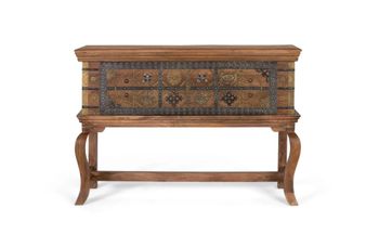 Mesa consola antigua de madera de mango