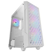 mars gaming mc-geo caja gaming atx 4x ventiladores frgb 12cm frontal mesh cristal templado blanco
