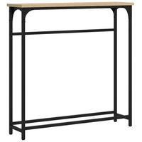 mesa consola  mesa de entrada  mesa auxiliar madera de ingenieria roble sonoma 75x195x75 cm