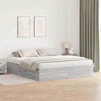 cama con almacenamiento con puerta gris sonoma 200 x 200 cm vidaxl