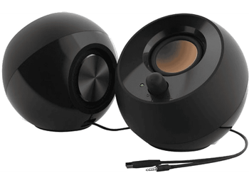 Altavoces para PC - Creative Pebble, 4.4 W, USB, 86 dB, Diseño Minimalista, 2.0 Canales, Negro