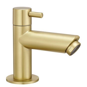 Grifo Lavabo Para Agua Fría Dorado, Grifo De Baño, Mezclador Monomando - Lomazoo Tropea