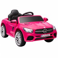 aiyaplay coche electrico para ninos mercedes-benz sl500 12 v con mando a distancia 24 g 2 motores suspension arranque suave rosa   aosom espana