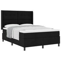 cama tipo box spring con cojin manual negro 200 x 160 cm tela vidaxl