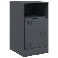 mesita de noche con compartimento con puerta 345 x 39 x 62 cm acero antracita dec033090
