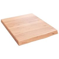 encimera bano madera maciza tratada marron claro 40x50x2-4 cm