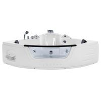 banera de hidromasaje esquinera de acrilico blanco 144 cm panel de vidrio martinica